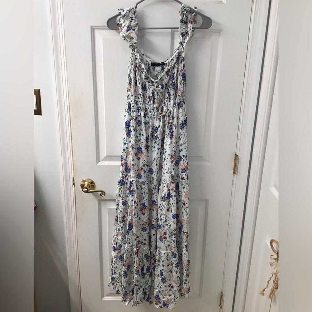 PIETRO BRUNELLI MILANO ITALY FLORAL MAXI DRESS SZ M GUC